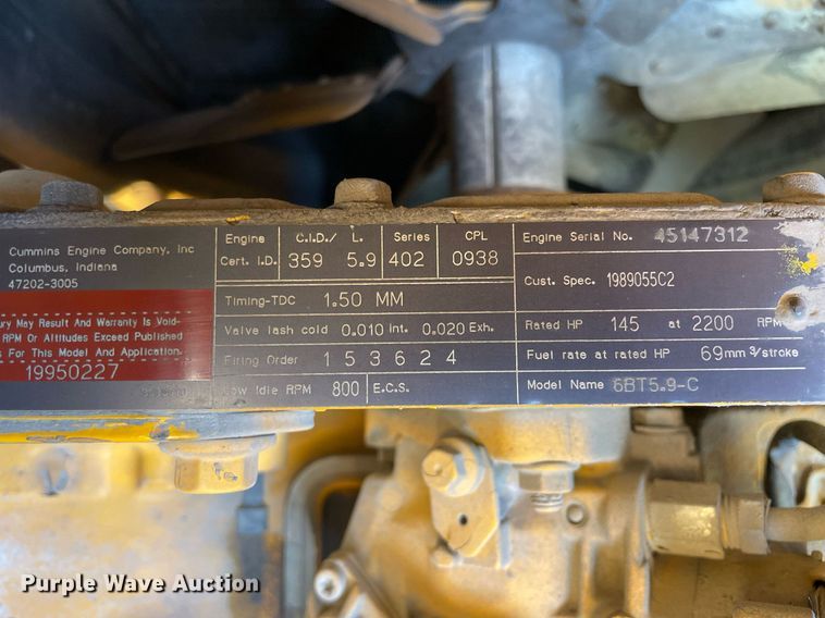 image for item LJ9642 1995 Badger 1085C  wheeled excavator