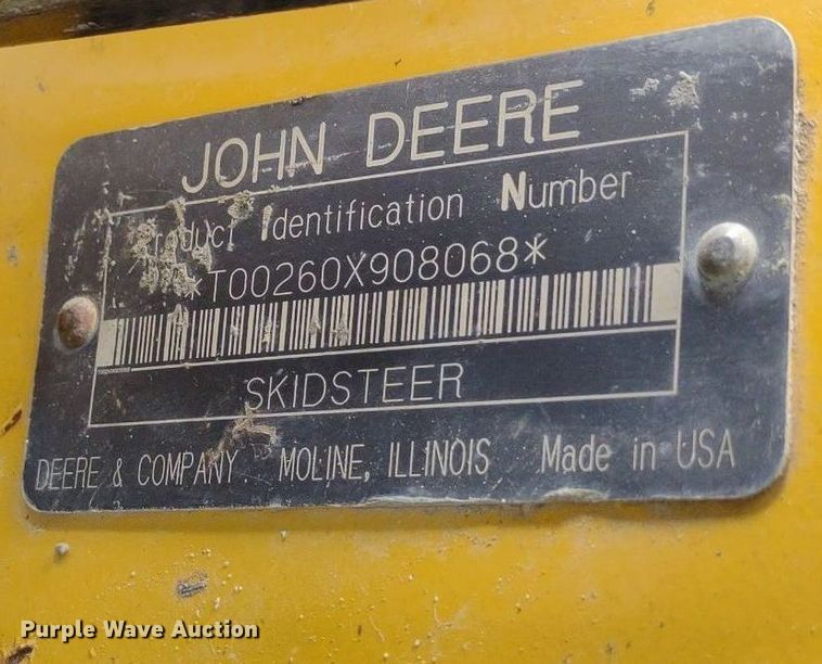 image for item LL9078 John Deere 260  skid steer loader