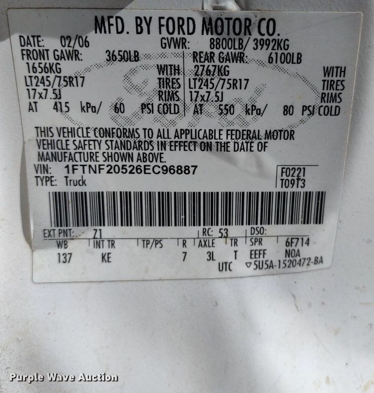 image for item LL9099 2006 Ford F250 Super Duty XL  pickup truck