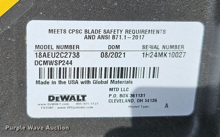 image for item MC9687 (4) Dewalt lawn mowers