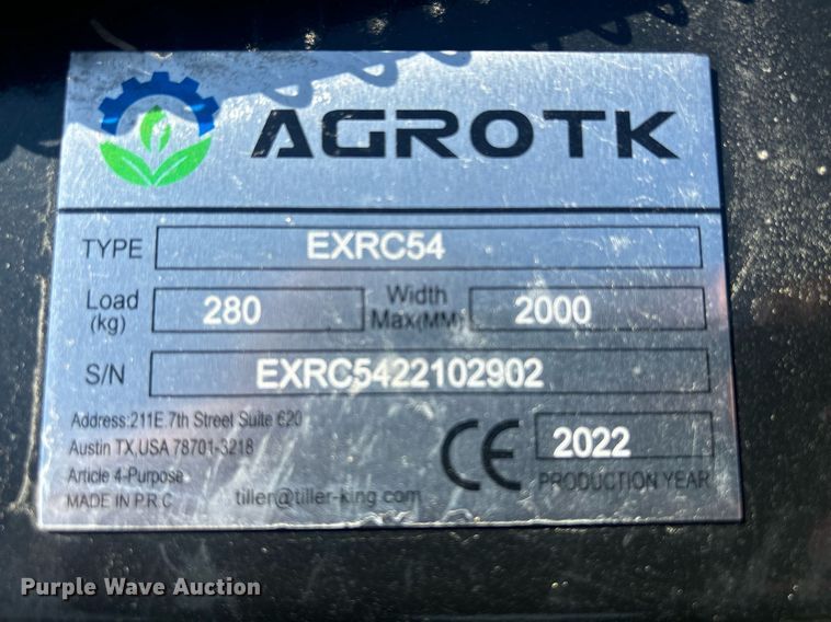 image for item MC9875 2022 Agrotk EXRC54  54" rotary mower