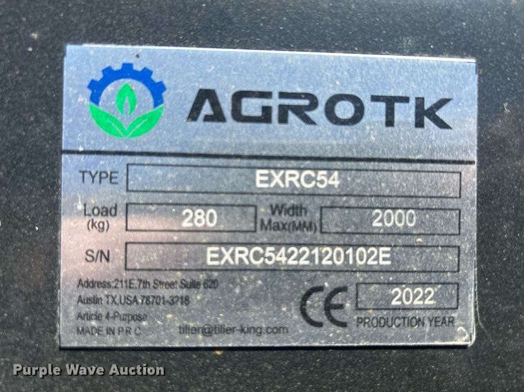 image for item MC9884 2022 Agrotk EXRC54  54" rotary mower