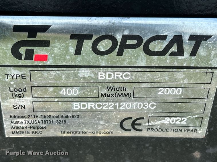 image for item MC9887 2022 TopCat BDRC  48" W skid steer brush mower