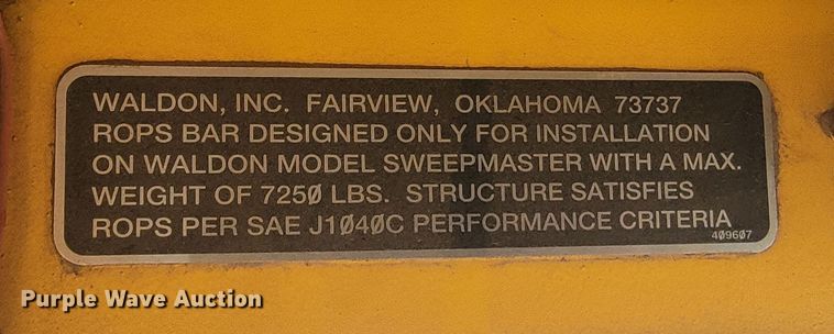 image for item ML9289 1997 Waldon Sweep Master 250  broom