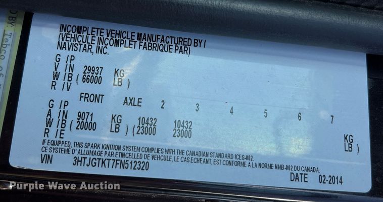 image for item MM9278 2015 Caterpillar CT660  dump truck