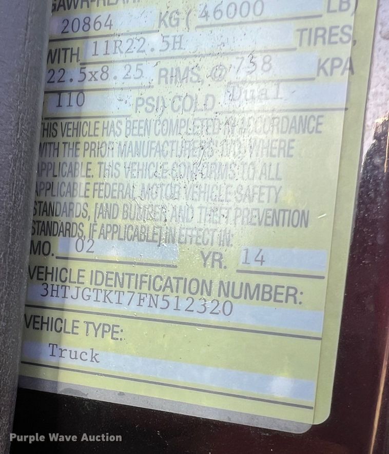 image for item MM9278 2015 Caterpillar CT660  dump truck