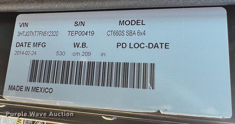 image for item MM9278 2015 Caterpillar CT660  dump truck