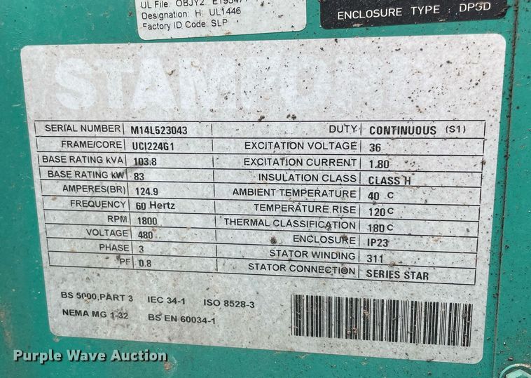 image for item MM9497 Cummins DSFAD-1422756  generator