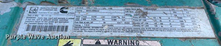 image for item MM9498 Cummins DSFAD-1407764  generator