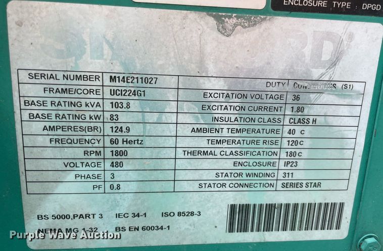 image for item MM9498 Cummins DSFAD-1407764  generator