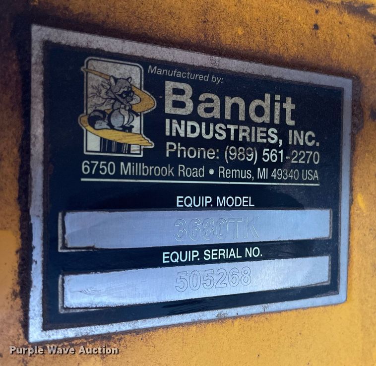 image for item MS9569 2017 Bandit Industries 3680TK The Beast  horizontal grinder