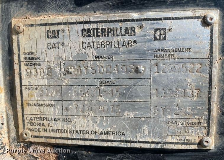 image for item MS9574 1998 Caterpillar 938G  wheel loader