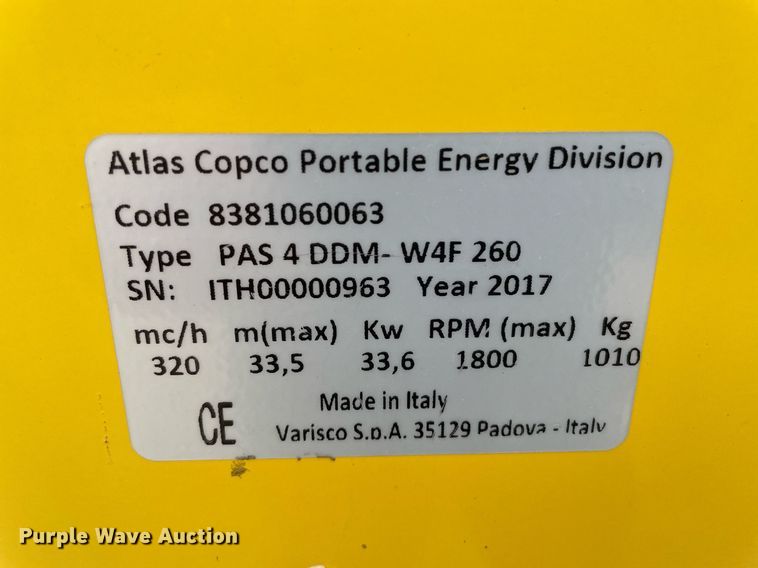 image for item MS9669 2017 Atlas Copco  Pump