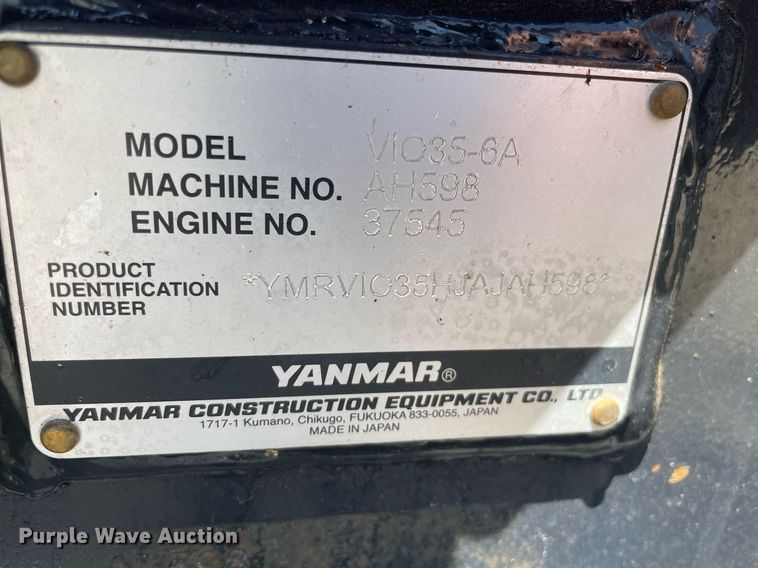 image for item MS9702 Yanmar VIO35-6A  mini excavator