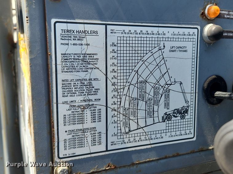 image for item MW9732 2005 Terex TH1048C  telehandler