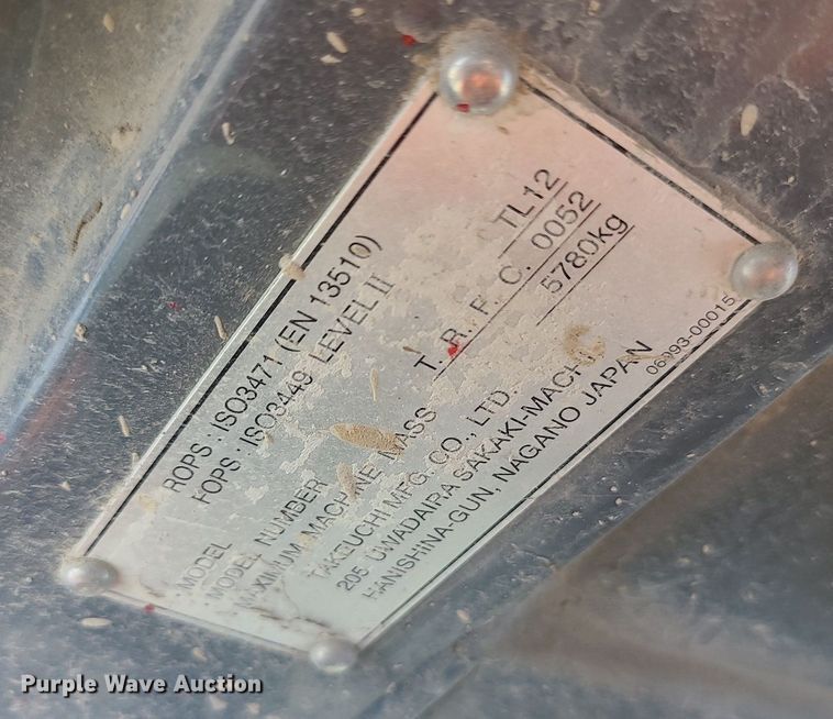 image for item MX9661 2013 Takeuchi TL12  tracked skid steer loader