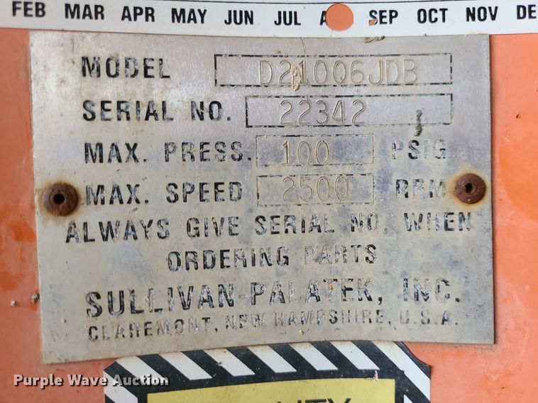 image for item MX9663 Sullivan Palatek D210Q6JDB  air compressor