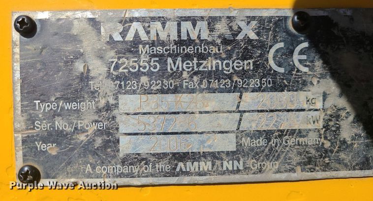 image for item MX9668 2006 Rammax P35K2B  single drum vibratory roller