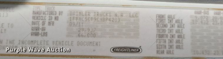 image for item MX9738 2012 Freightliner M2 112  dump truck