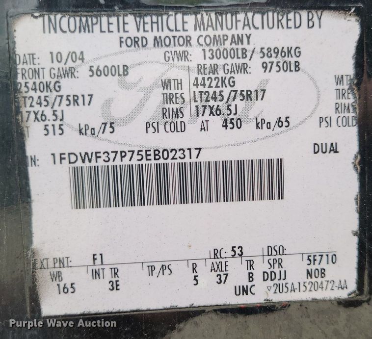 image for item MX9752 2005 Ford F350 Super Duty  dump bed pickup truck