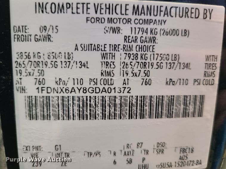 image for item MX9776 2016 Ford F650  rollback truck