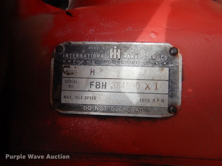 image for item DK1807 International Farmall H  tractor