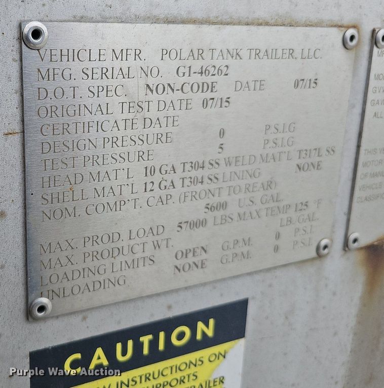 image for item DO4350 2016 Polar  tank trailer