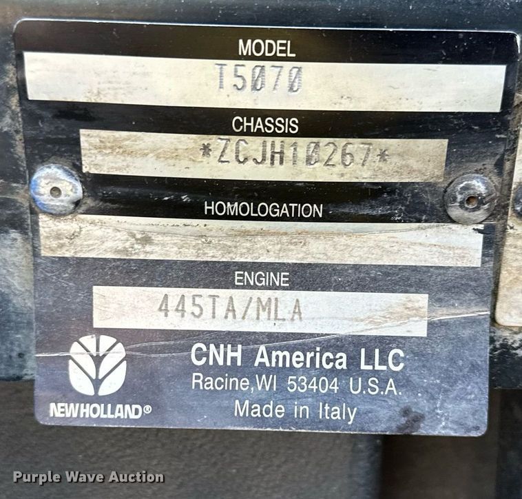 image for item DO4922 New Holland T5070  MFWD tractor