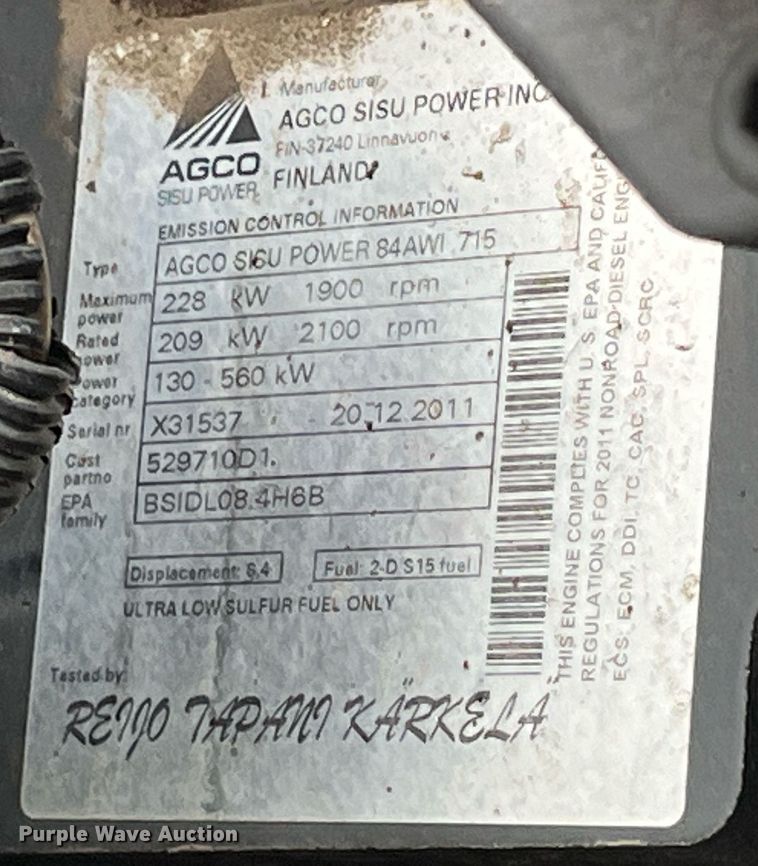 image for item DP0478 2013 AGCO RoGator 900  sprayer