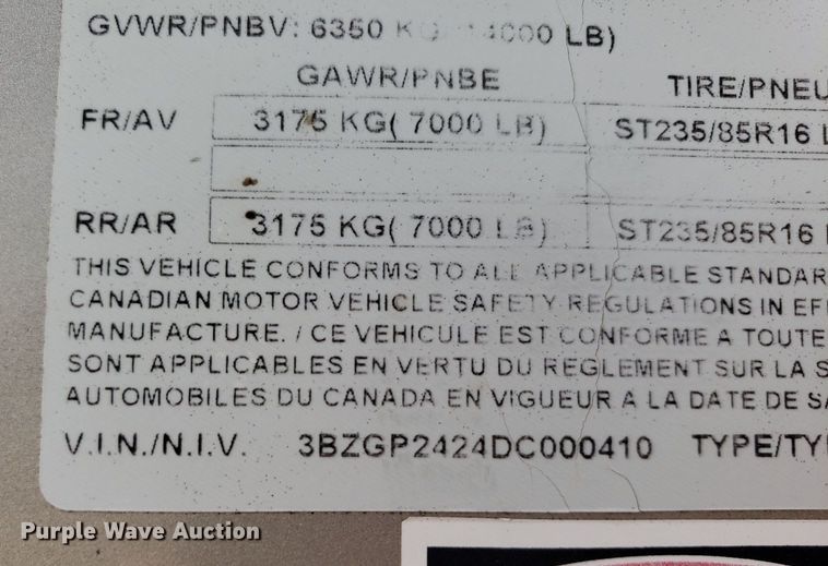 image for item DQ0552 2013 GR Trailers  livestock trailer