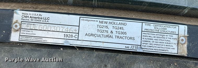image for item DR5588 New Holland TG305  MFWD tractor