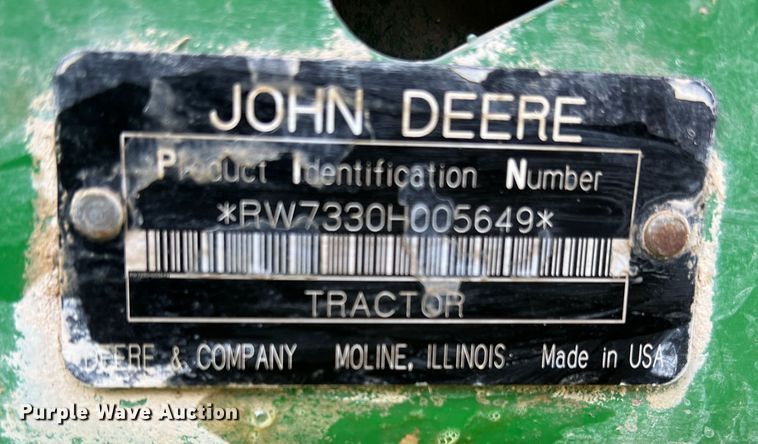 image for item DR5591 2008 John Deere 7330  MFWD tractor