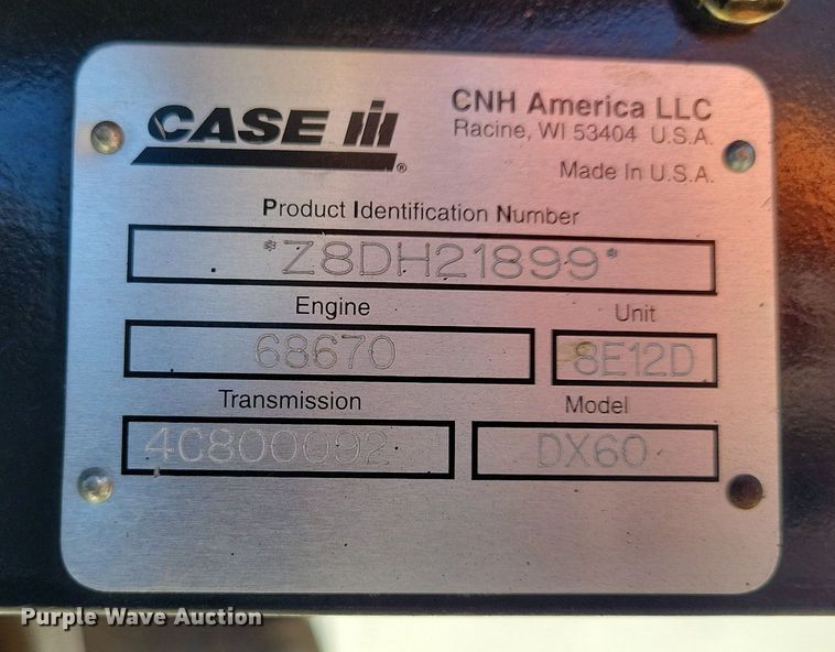 image for item JO9101 2008 Case IH DX60  MFWD tractor