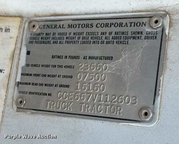 image for item KL9143 1977 Chevrolet C65  grain truck