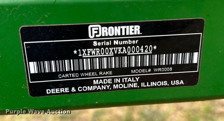 image for item LR9728 Frontier WR0008  hay rake