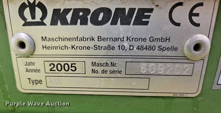 image for item LW9557 2005 Krone KW 5.50/4X7T  hay tedder