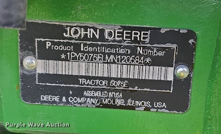 image for item MC9015 2021 John Deere 5075E  MFWD tractor
