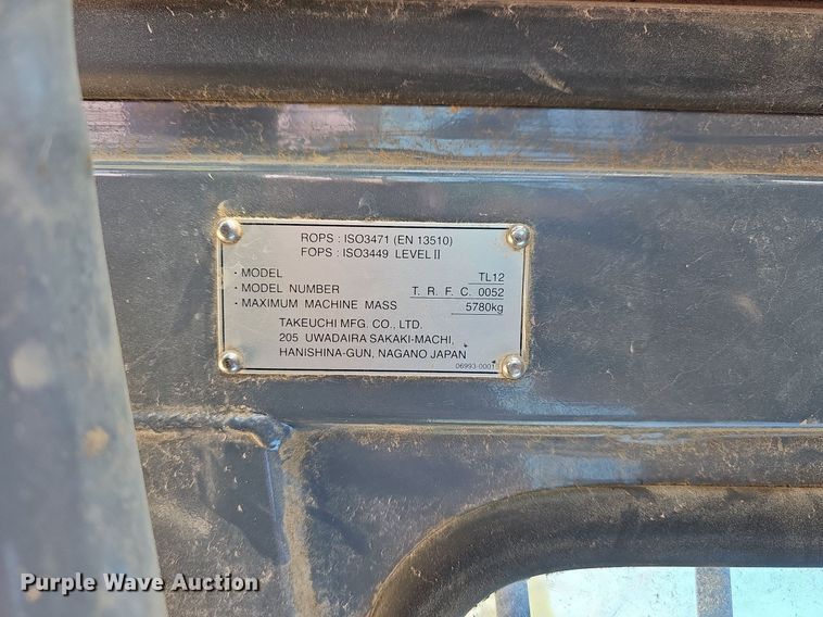 image for item MC9019 2016 Takeuchi TL12  tracked skid steer loader