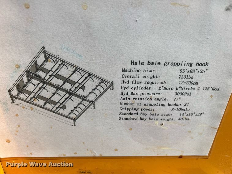 image for item MC9879 Land Honor  skid steer bale accumulator grapple