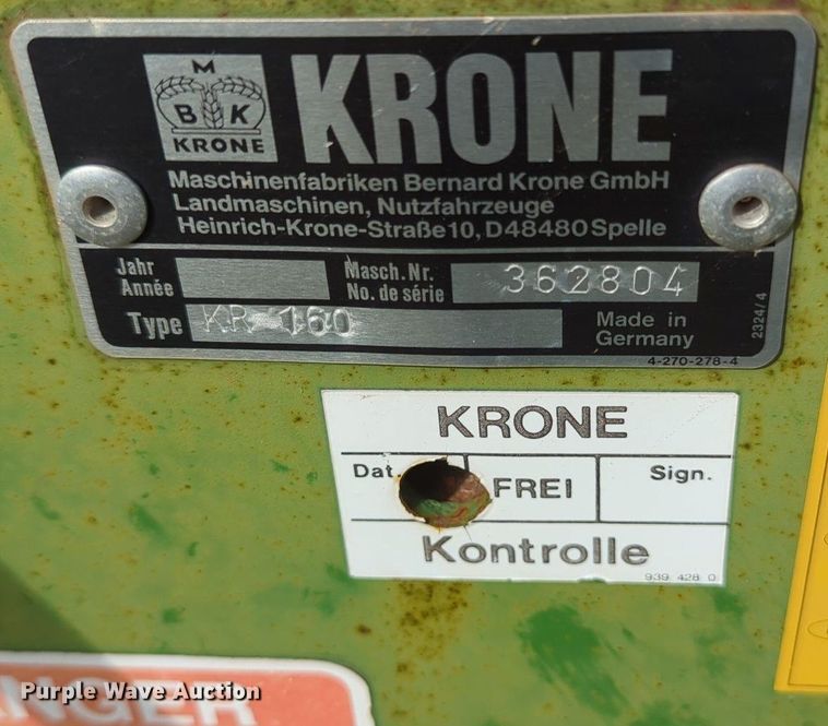 image for item MN9954 1995 Krone KR160  round baler