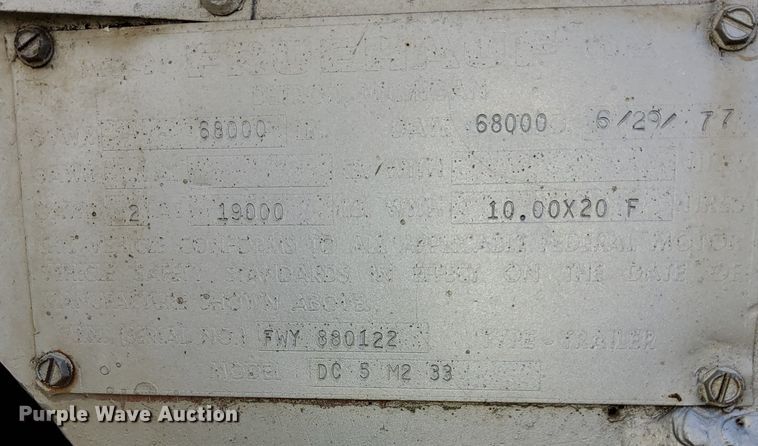 image for item DO3653 1977 Fruehauf DC5-M2-33 end dump trailer