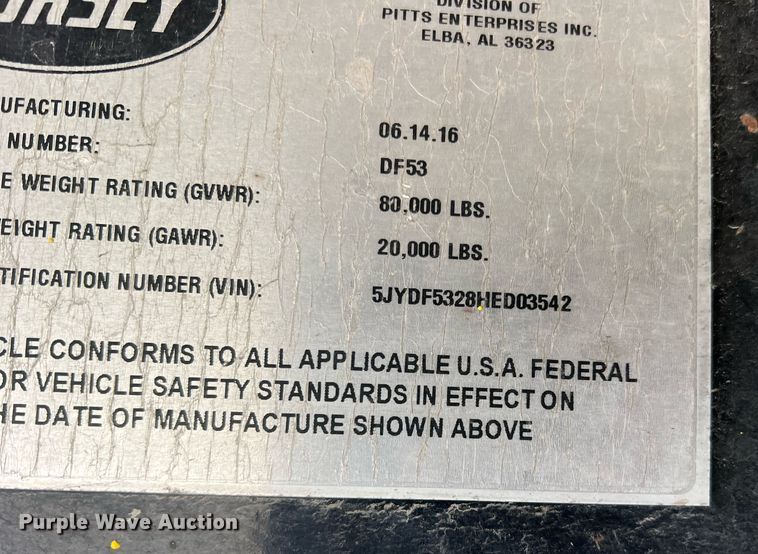 image for item DR5641 2017 Dorsey DF53  equipment trailer