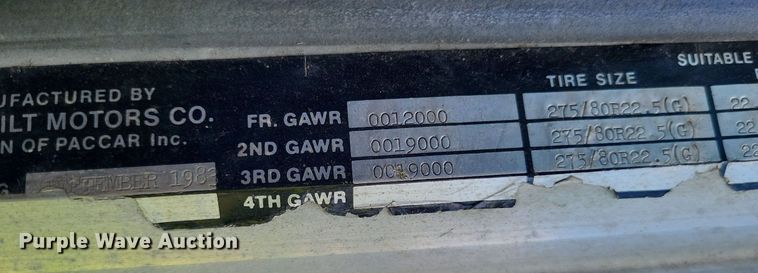 image for item LR9232 1984 Peterbilt 362  truck cab and chassis