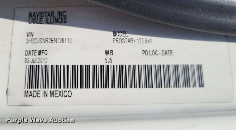 image for item LR9241 2014 International ProStar  truck cab and chassis