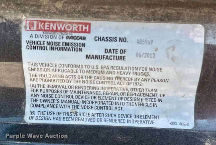 image for item LR9768 2016 Kenworth T680  semi truck