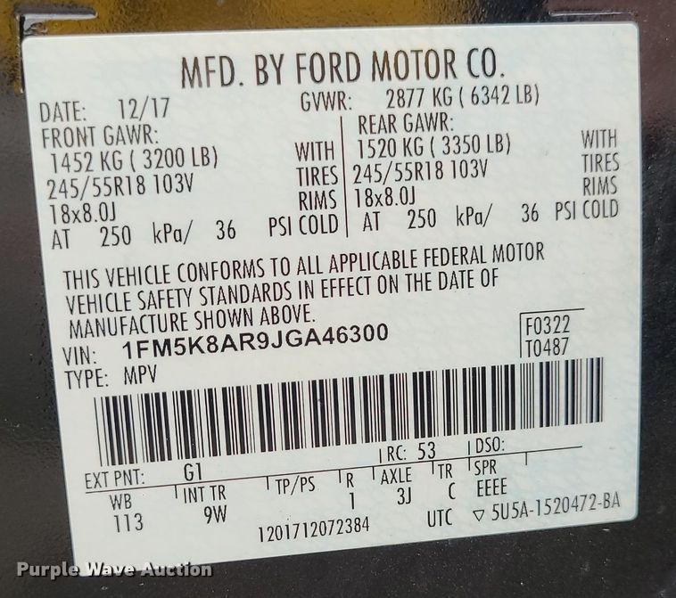 image for item DC6133 2018 Ford Explorer Police Interceptor  SUV