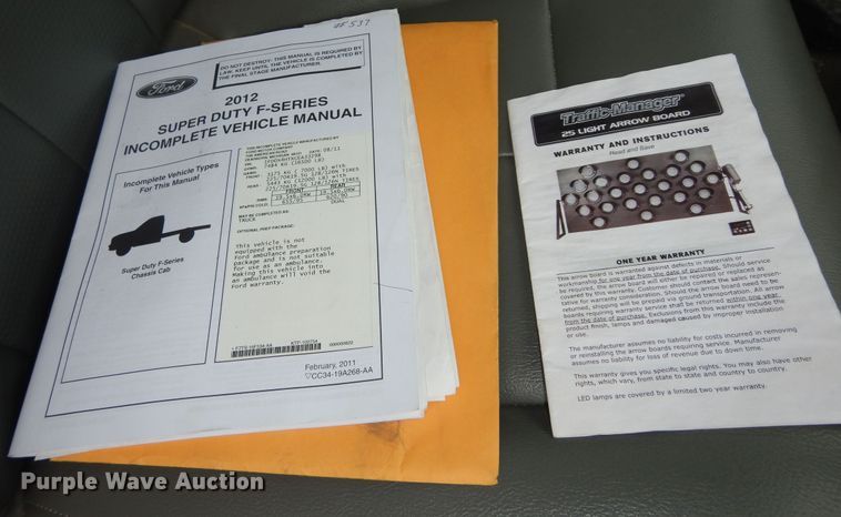 image for item DK1793 2012 Ford F450 Super Duty XL  SuperCab flatbed truck