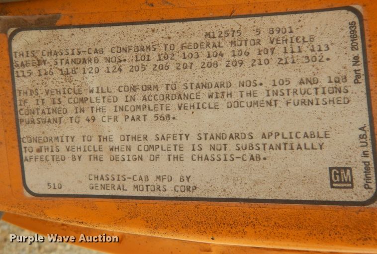 image for item DK1809 1988 Chevrolet C50 Custom Deluxe  winch truck