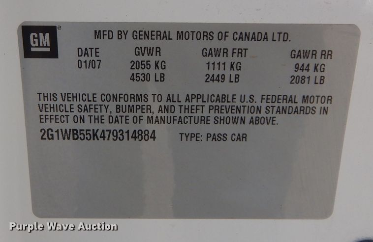 image for item DK1847 2007 Chevrolet Impala LS