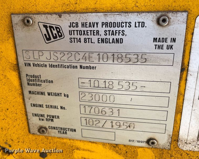 image for item DK7372 2004 JCB JS220  excavator